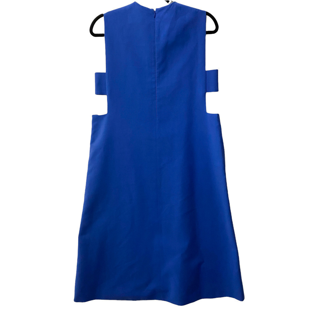 Novis Designer Blue Cut Out Midi Pockets Cocktail Dress Size 6 retails $1650+ - Picture 5 of 5